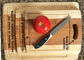 Tagliere di verdure di legno di progettazione alla moda, bordo di bambù di taglio a blocchi del macellaio