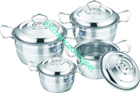 Cucina di superficie di lucidatura che cucina progettazione elegante di colore d'argento stabilito inossidabile