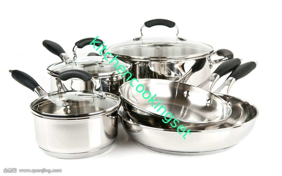 Vasi domestici della cucina e pentole messi, bene durevole basso stabilito di manutenzione della pentola di induzione